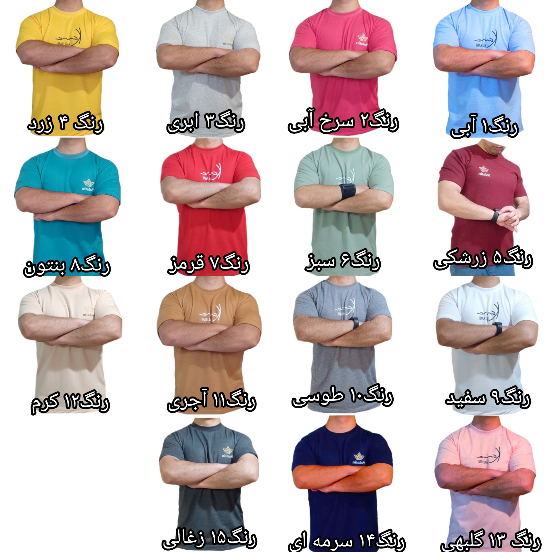 تیشرت مردانه خاص در 8 سایز و 15 رنگ متفاوت و جذاب