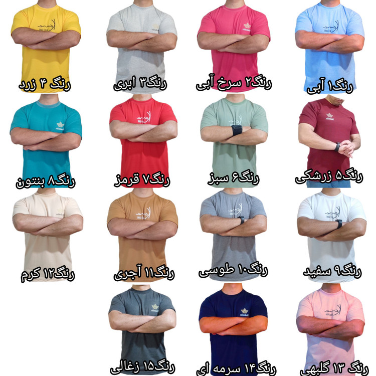 تیشرت مردانه خاص در 8 سایز و 15 رنگ متفاوت و جذاب