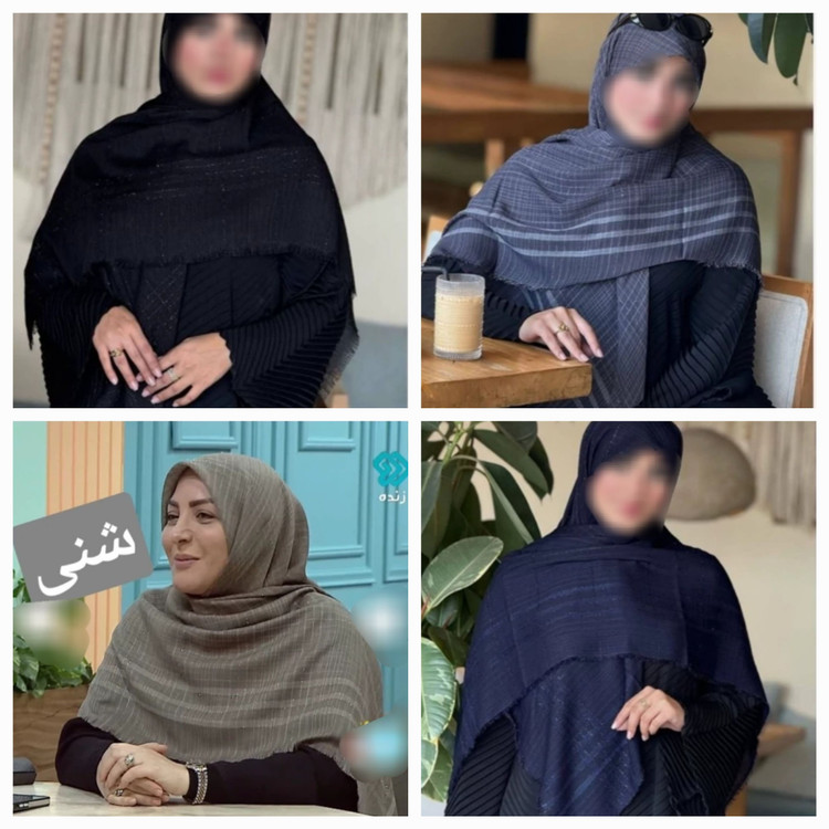 روسری نخی لنین لمه دار قواره بلند (شامل هدیه)