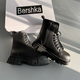 نیم بوت برشکا مردانه لژدار Breshka مشکی تمام مشکی و سفید