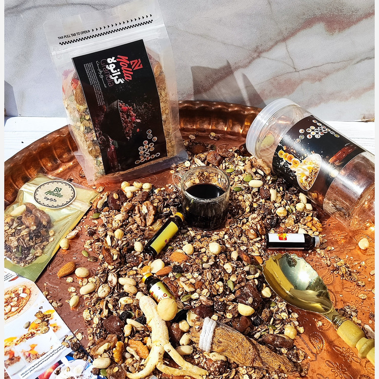 گرانولا 1 کیلویی شکلاتی رژیمی پرمغز (تولید روزانه)