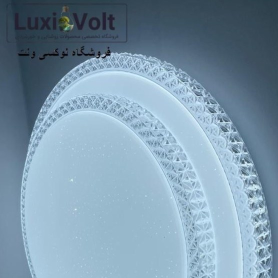 لوستر سقفی دو طبقه دور کریستال سه حالته(ارسال رایگان)