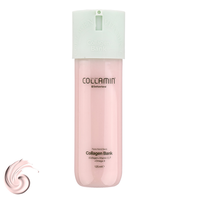 کرم مرطوب کننده صورت و گردن کلامین مدل collagen bank مناسب انواع پوست حجم 125 میلی لیتر