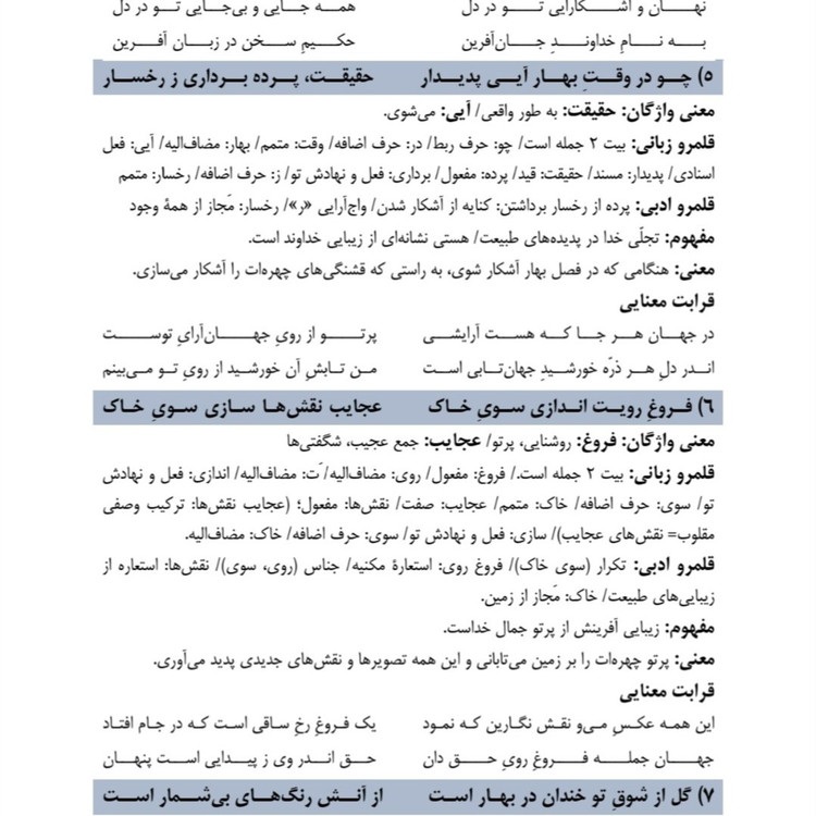 درسنامه فارسی دهم ستارگان درخشان