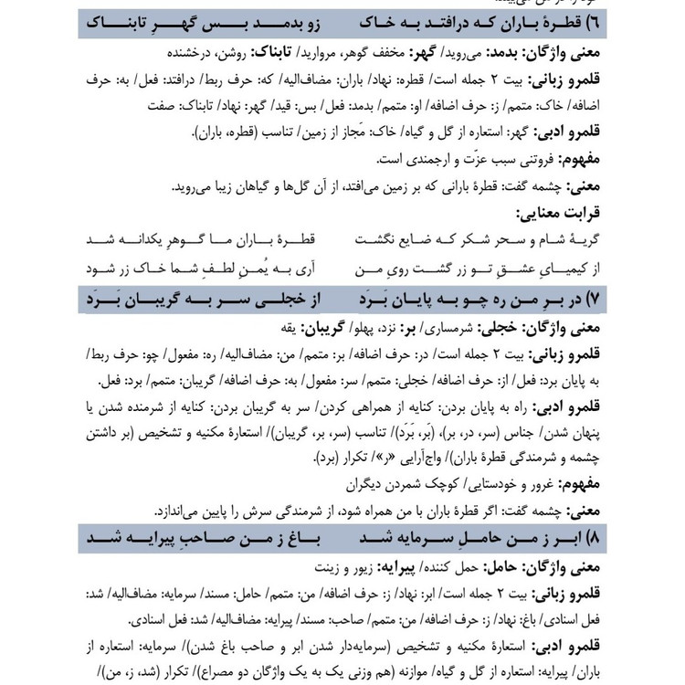 درسنامه فارسی دهم ستارگان درخشان
