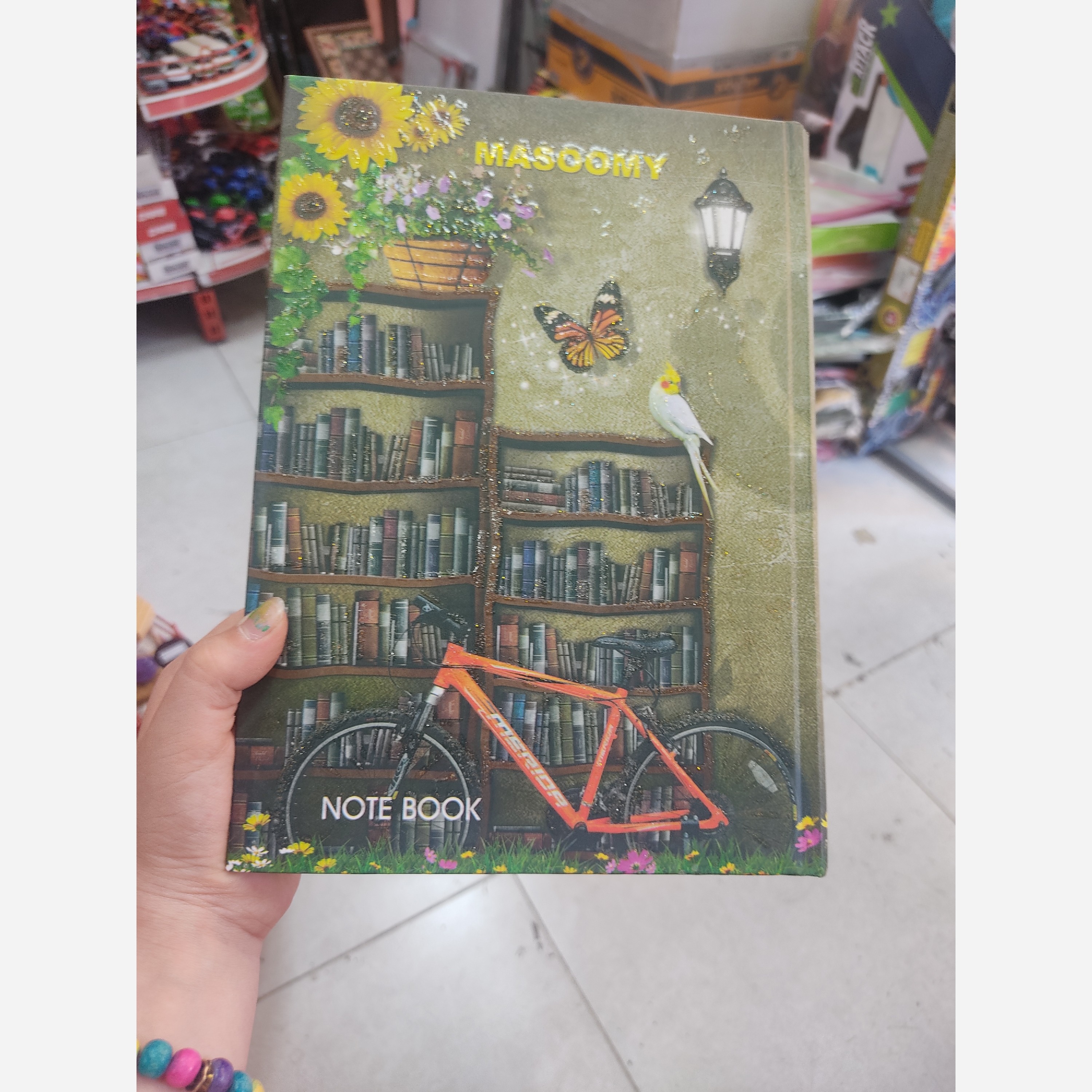 دفتر 200 برگ جلد سخت طرح دار دوختی