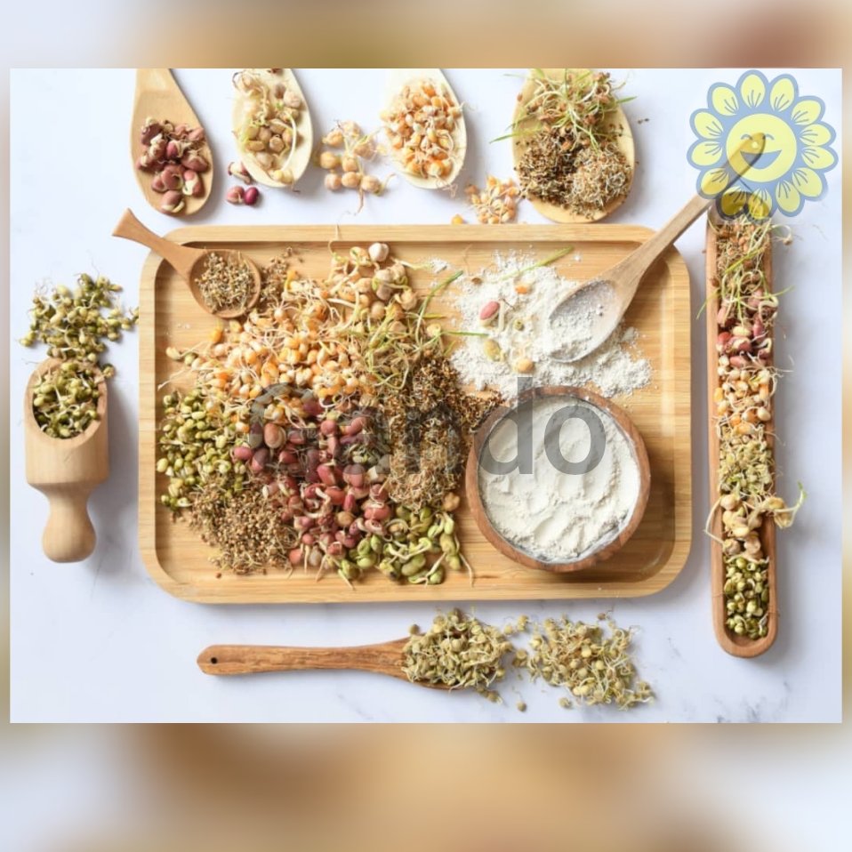 هفت جوانه (پروتئین ساز و سرشار از آنتی اکسیدان-منیزیم- آهن-کلسیم و ویتامینها )