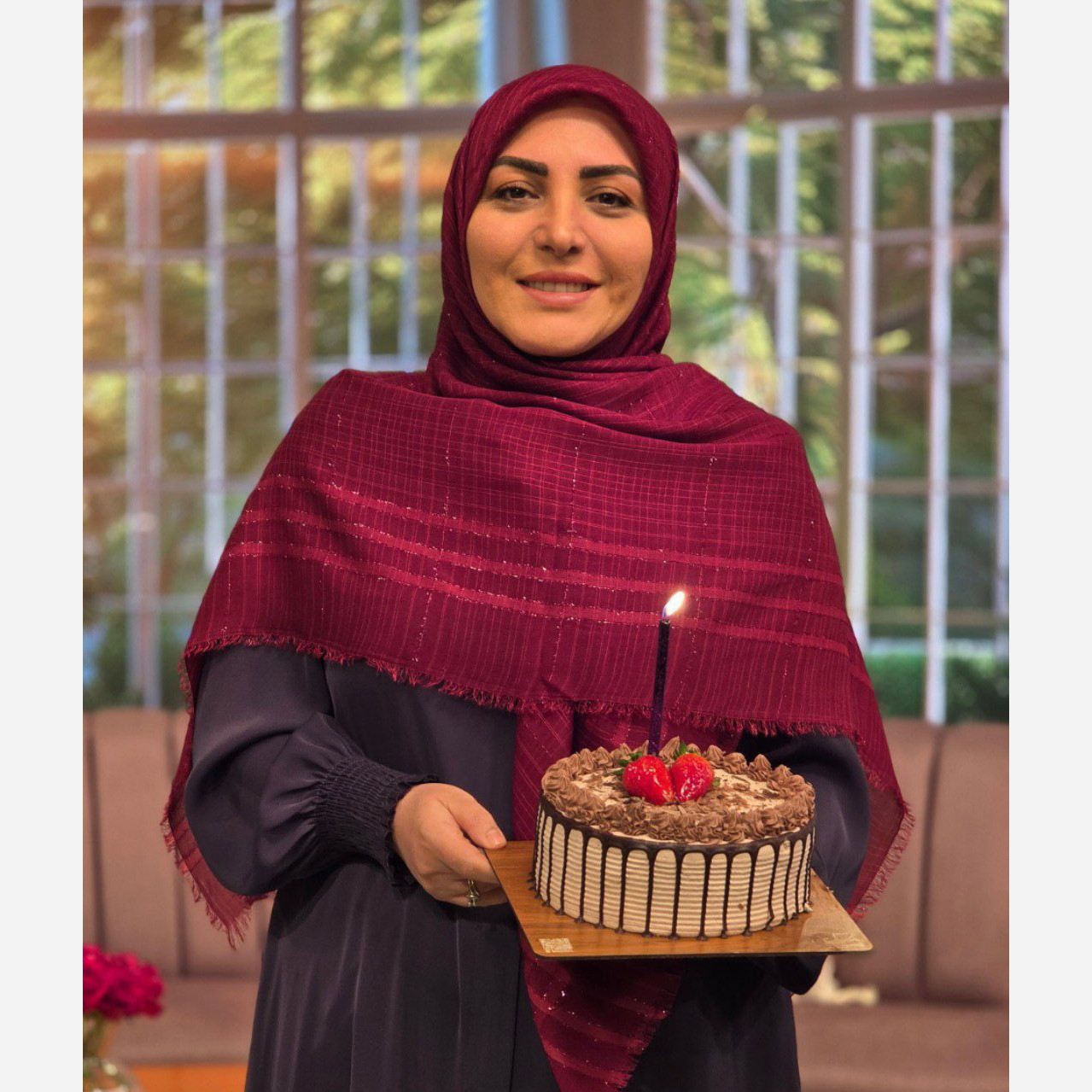 روسری نخی لینن قواره بلند لمه دار
