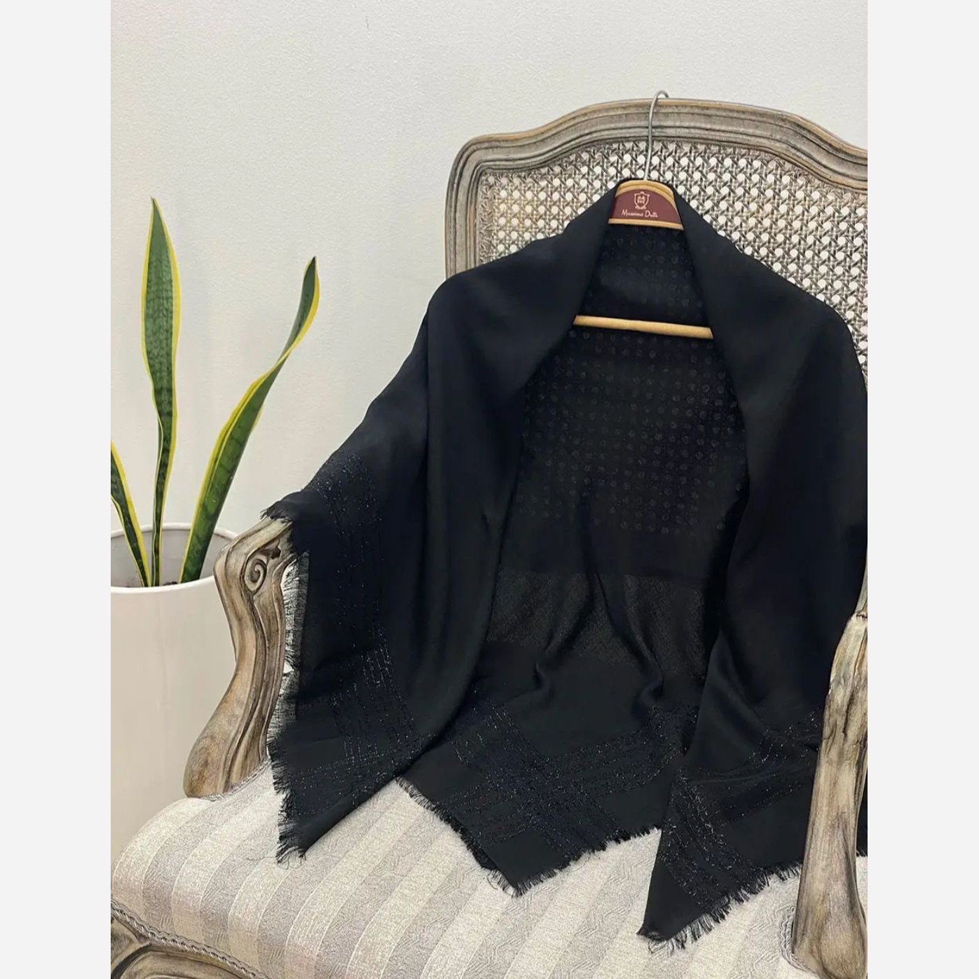روسری نخی لینن قواره بلند لمه دار