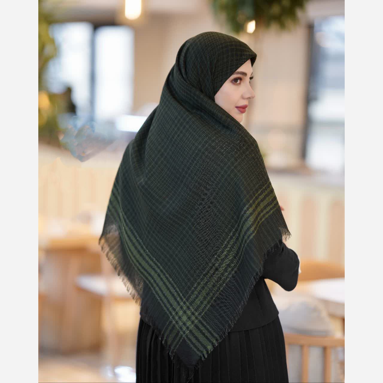 روسری نخی لینن قواره بلند لمه دار