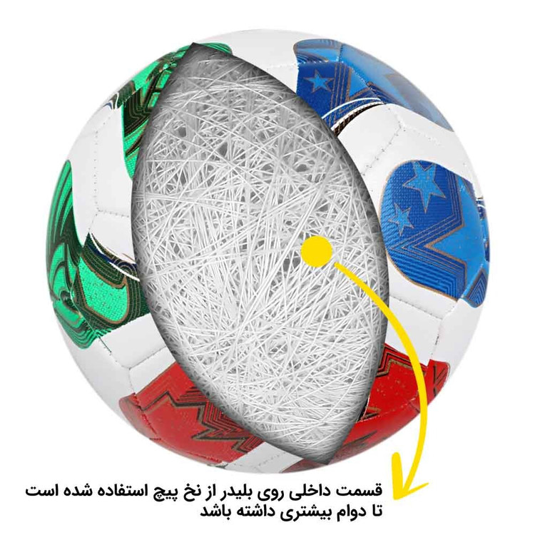 توپ فوتبال چرمی جام جهانی تریوندا 2026 مدل دوختی 32 پنل سایز 5