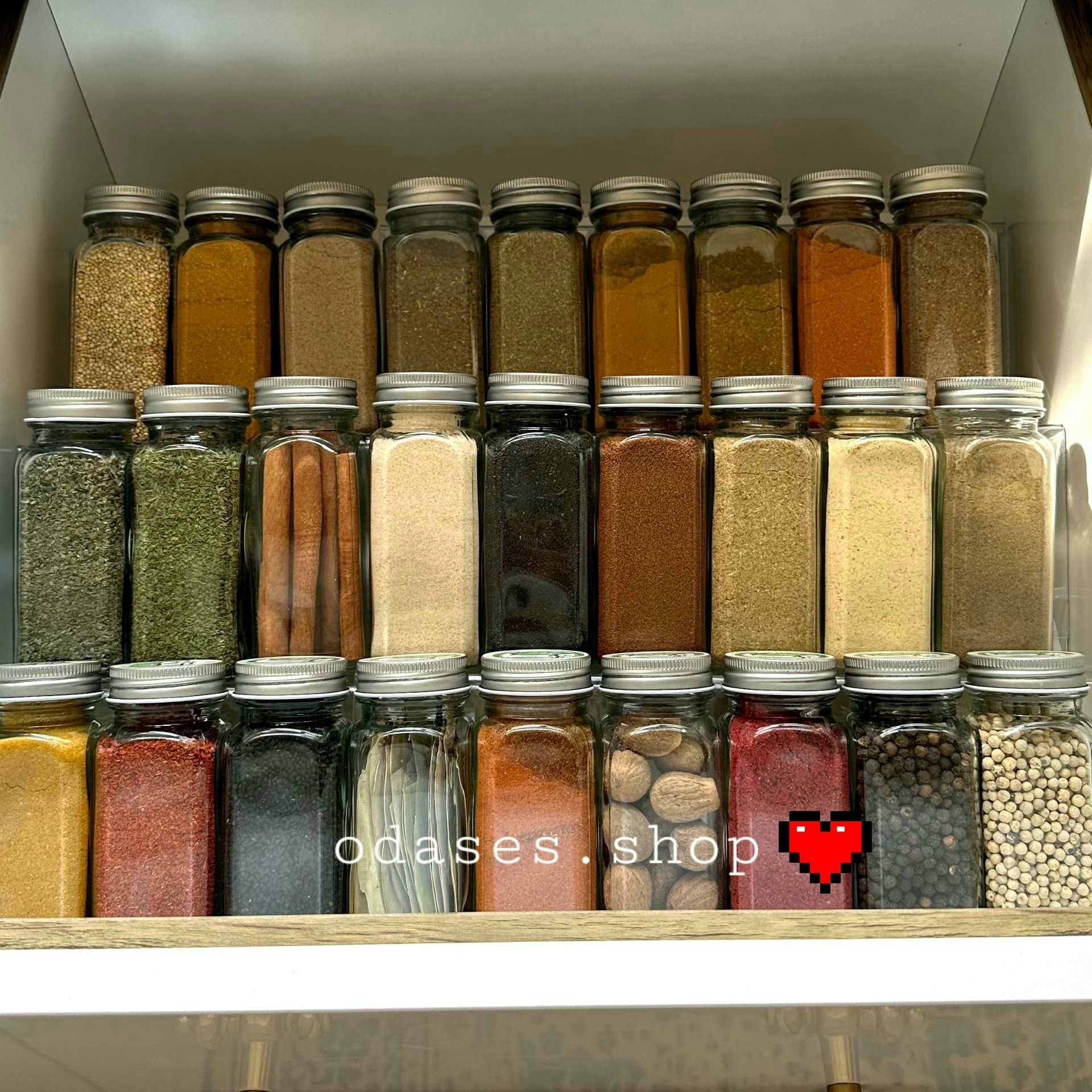 شیشه ادویه مک کارتی 12 سانتی با لیبل هدیه.اوداسس شاپ