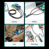 کابل شارژ سه کاره فست شارژ 100 وات TDA-218 به طول 1.2 متر/کابل تبدیل USB به تایپ سی،میکرو یو اس بی، لایتنینگ مدل TDA-218