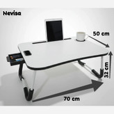 میز تحریر تاشو MDF (70در50)سفید وایت بردی ارتفاع32 cm