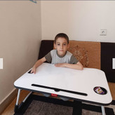 میز تحریر تاشو MDF (70در50)سفید وایت بردی ارتفاع32 cm