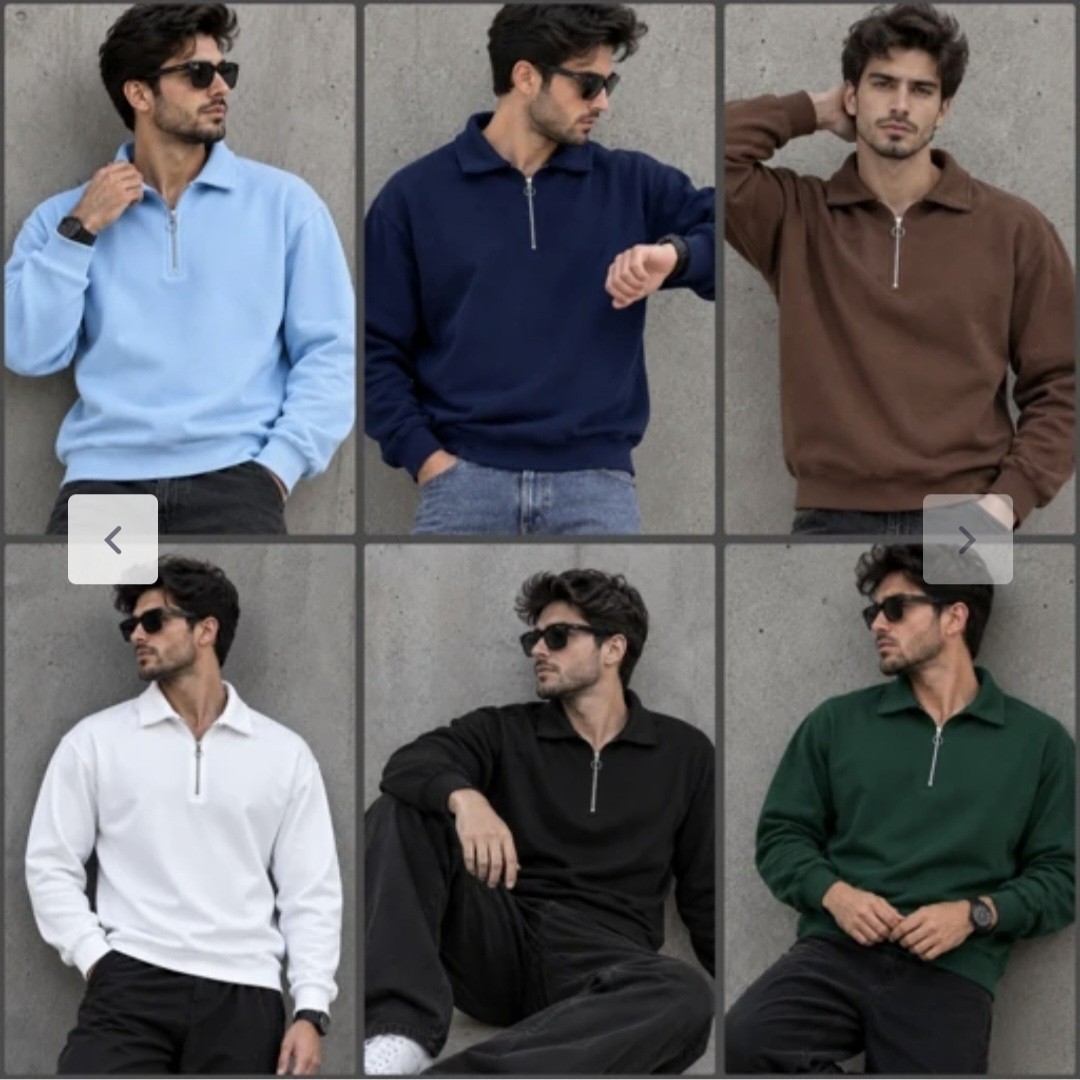 دورس مردانه نیم زیپ توکرکی پتویی سفت بافت ازL تا5XL