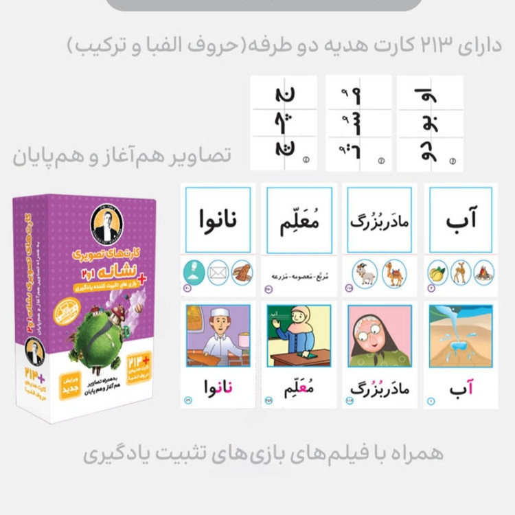 کارت های تصویری نشانه ها 1 و 2 انتشارات فرای علم