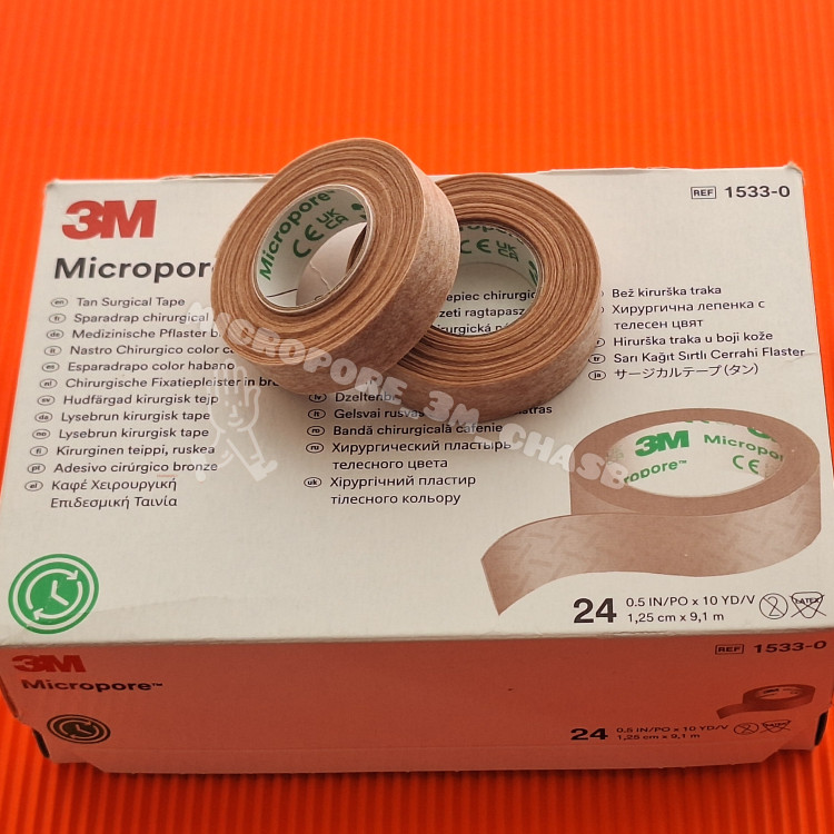 چسب عمل بینی رنگ پوست اصل 3m با نشان CEاروپا ضدحساسیت و رنگ پوست( برند 3m میکروپور)