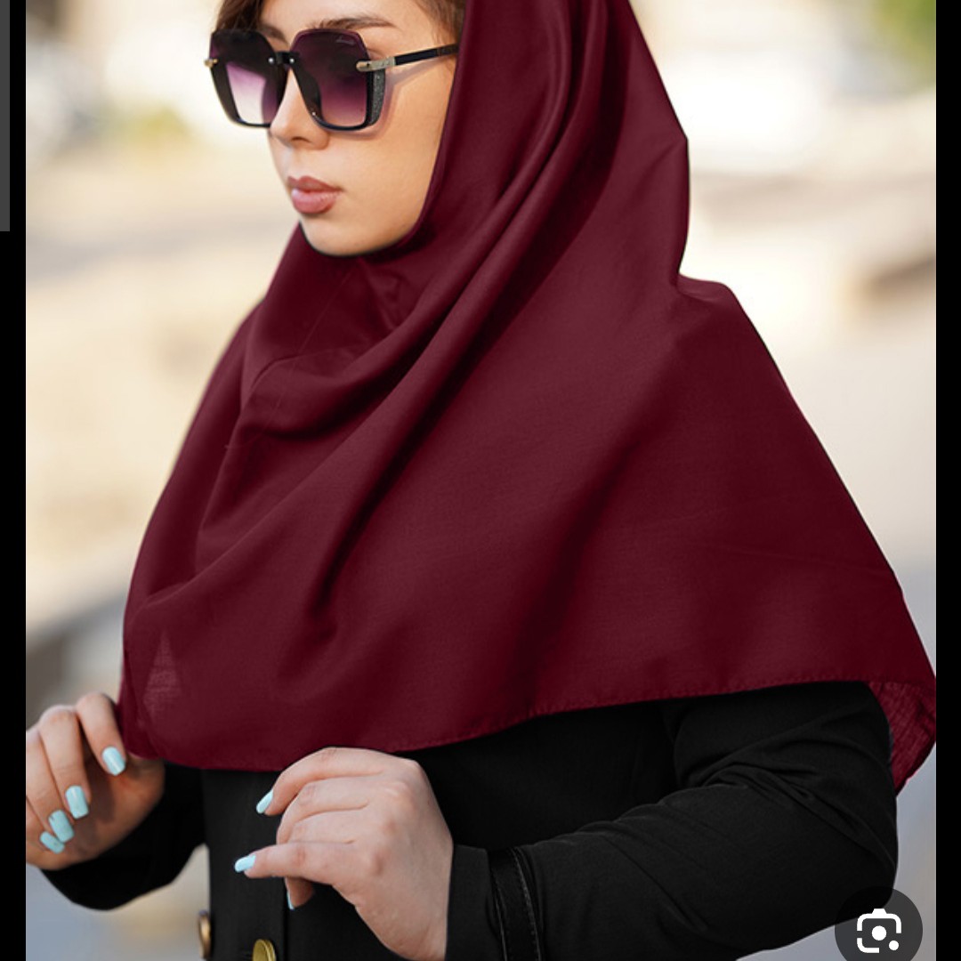 مقنعه کرپ حریر خاویار قواره 90سایز متوسط