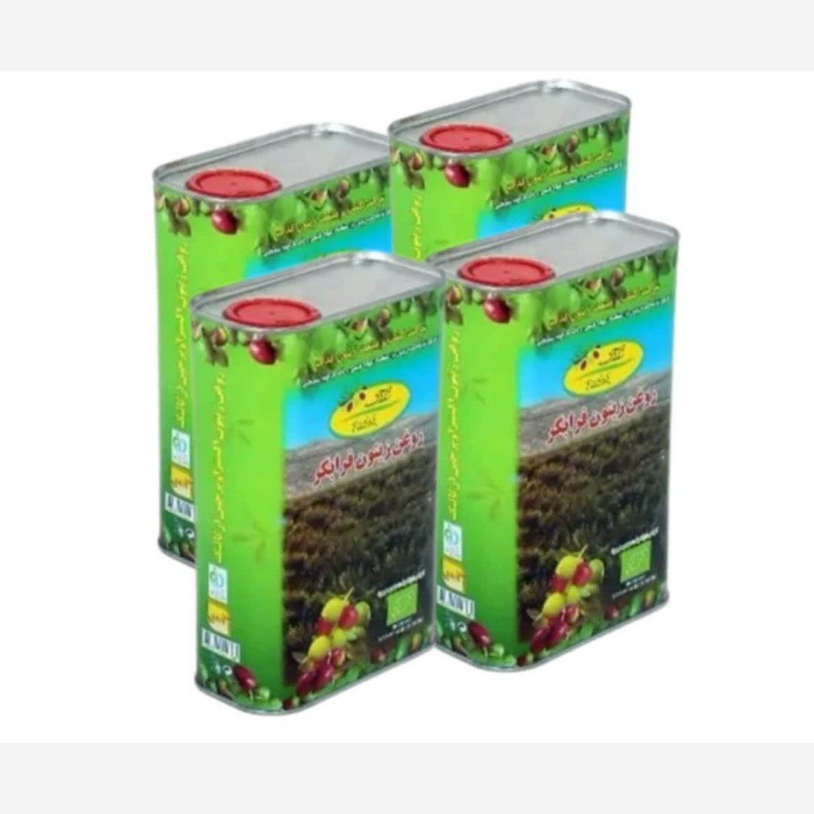 روغن زیتون فرابکر فدک ارگانیک (4 عدد حلب یک لیتری)