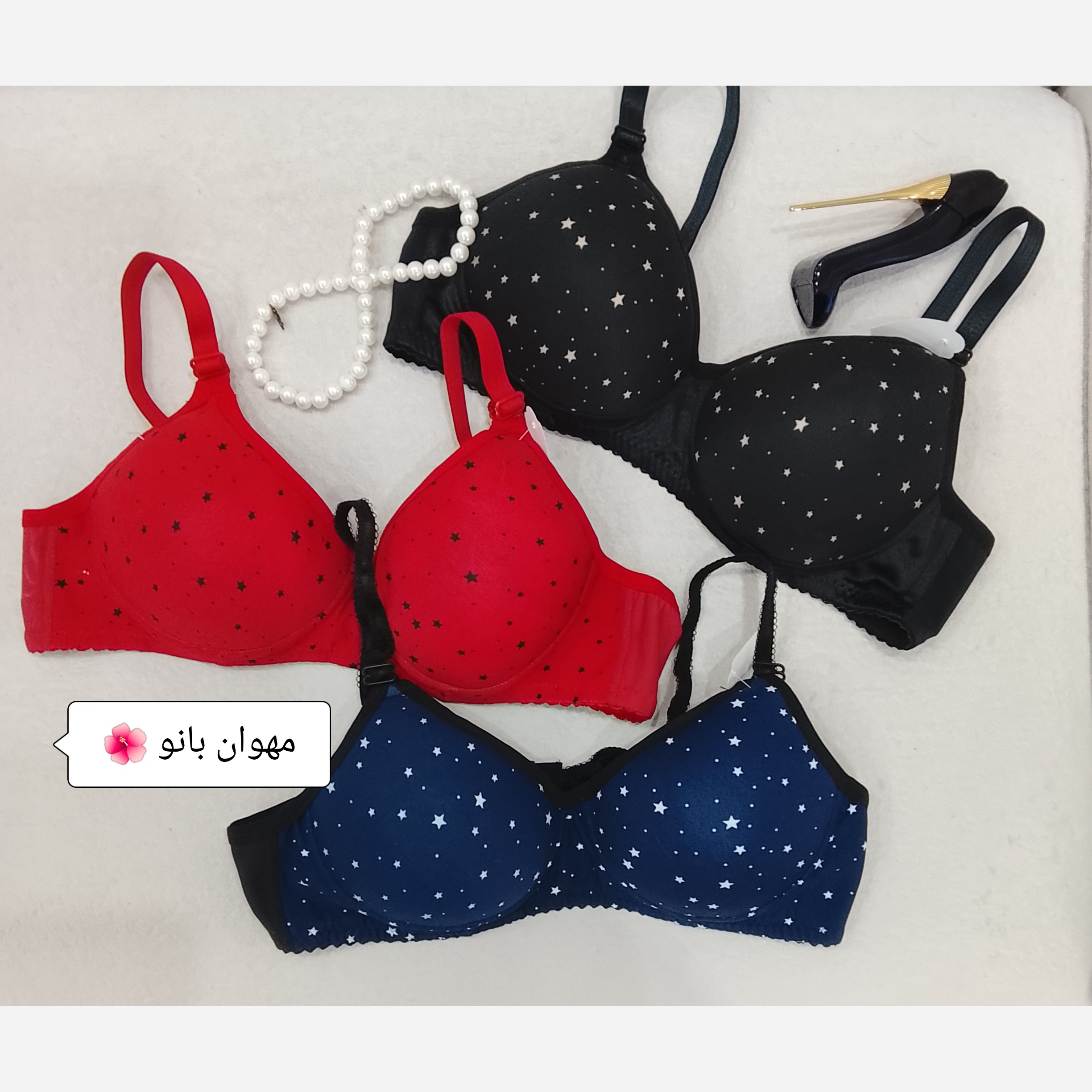 سوتین اسفنجی (بدون فنر)رنگی قلبی کش اسپرت کلوین سایز 60تا90 کیفیت عالی غرفه مهوان بانو
