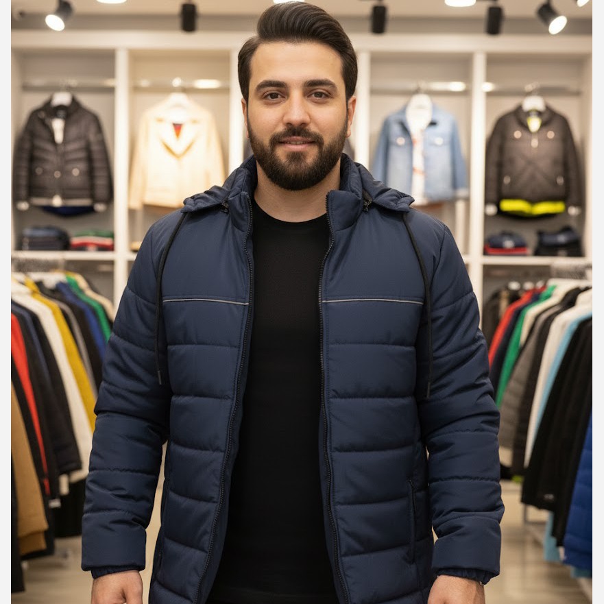 کاپشن مردانه کامل خز پشم شیشه ای 200 گرم