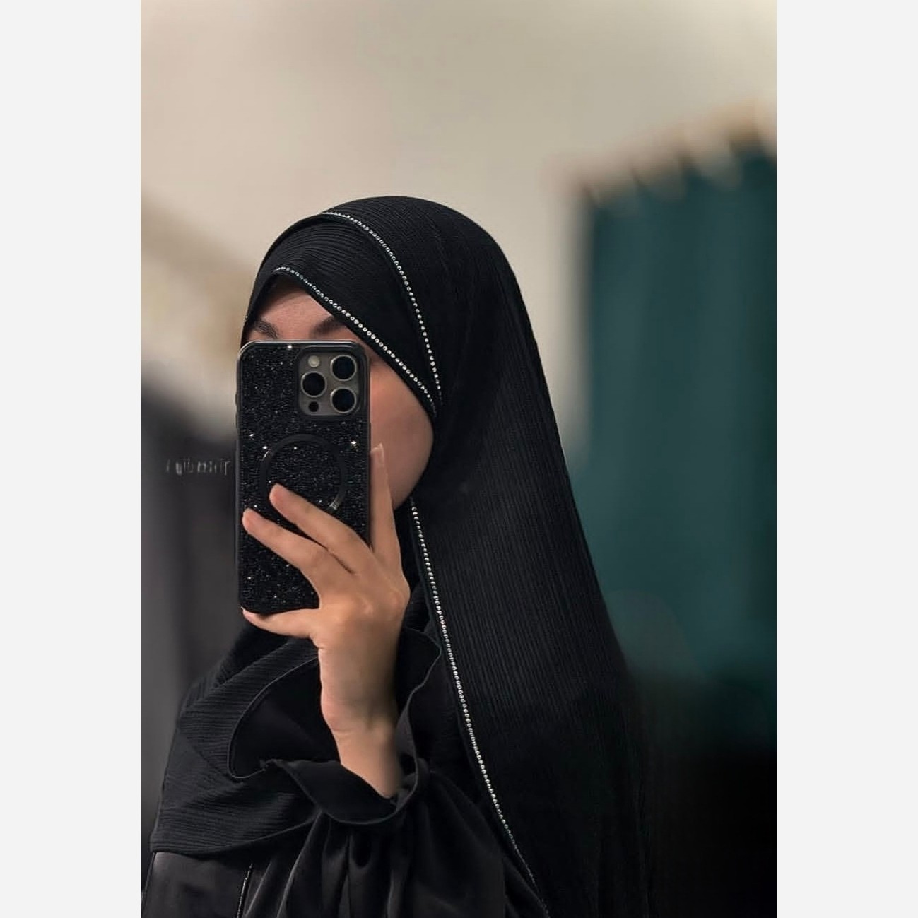 شال کشی کویتی نگین دار ماهور رنگ مشکی