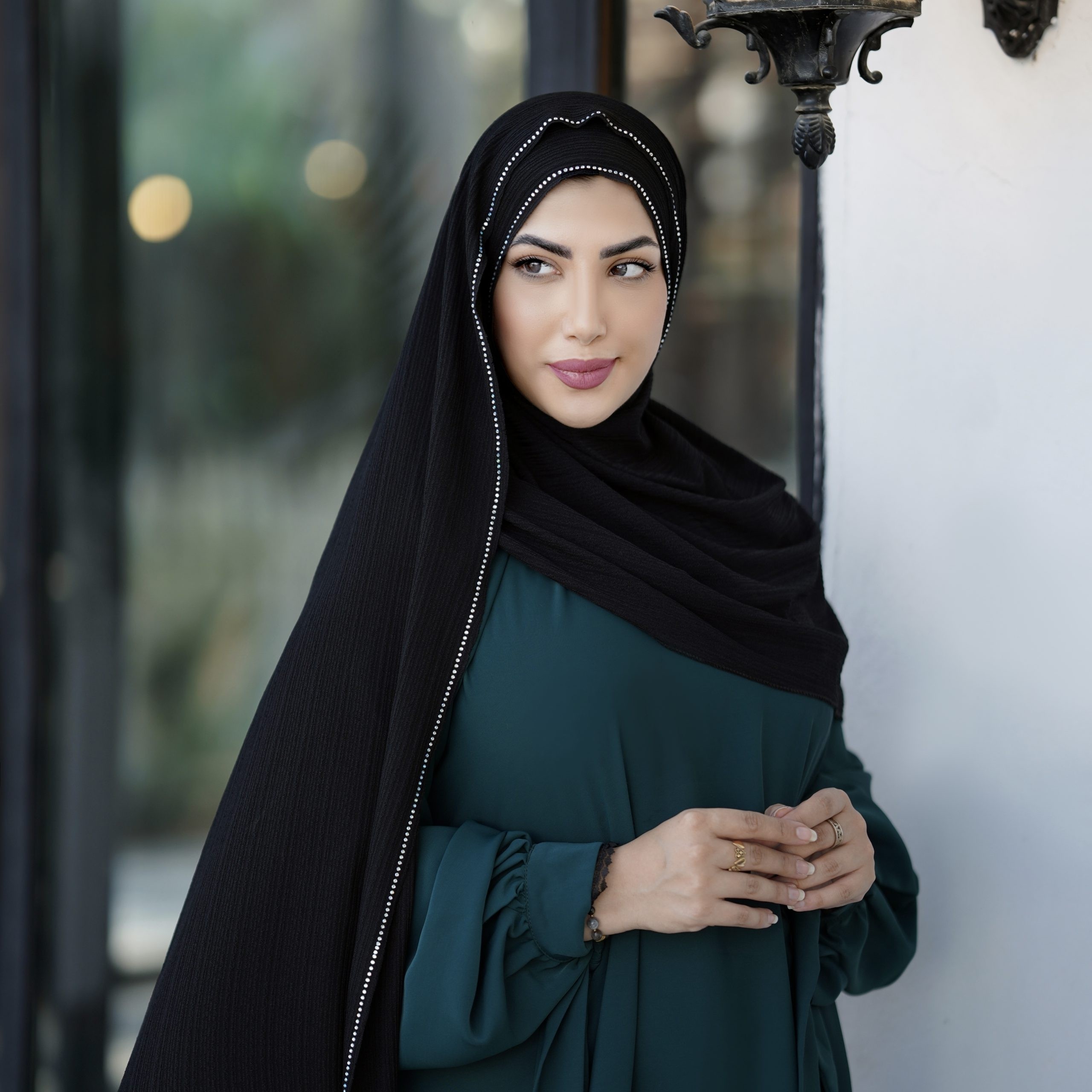شال کشی کویتی نگین دار ماهور رنگ مشکی