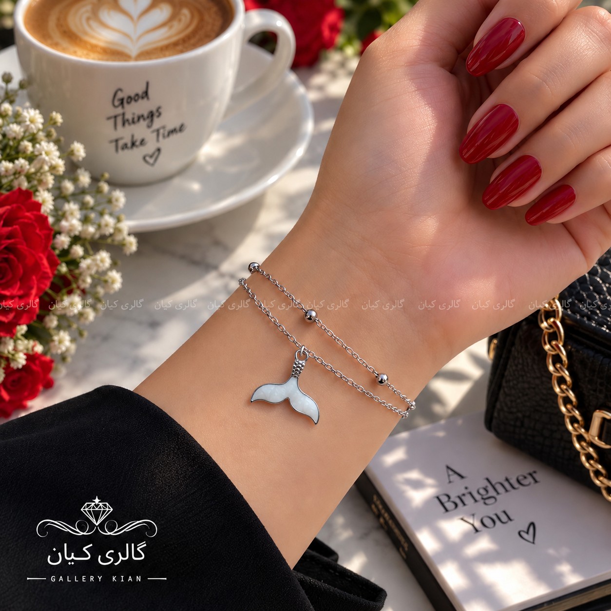 دستبند دولاین دم وال استیل رنگ ثابت
