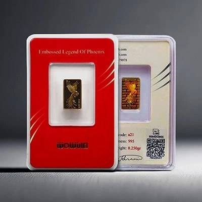 شمش طلای 24 عیار 250 سوتی طرح سیمرغ