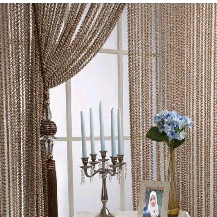 پرده ریسه ای طرح پیچ پیچی در رنگبندی زیبا