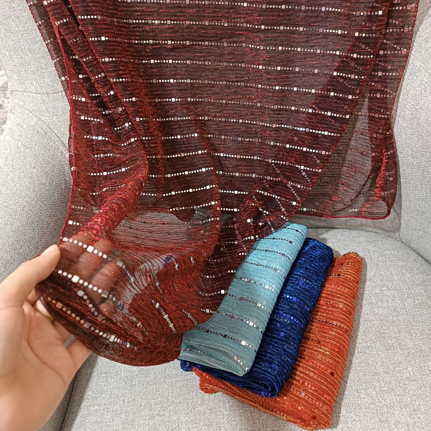 شال مجلسی حریر آیینه ای اعلا (هدیه و تخفیف)