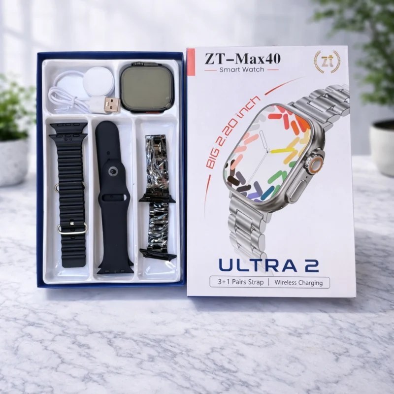 ساعت هوشمند ZT Max40 Ultra 2 پک کامل 3 بند با شارژر وایرلس