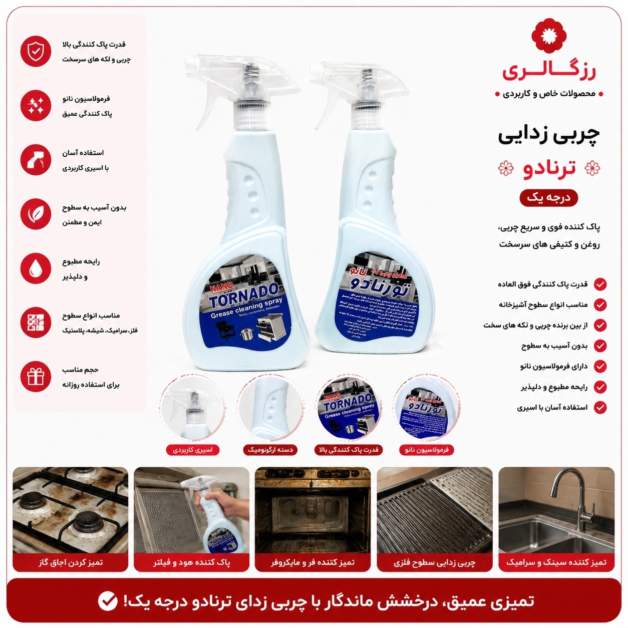 چربی زدای نانو ترنادو اسپری پاک کننده