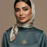 پلاک طلا آویز گردنی مدل گل 150سوت قسطی