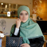 روسری اسلپ اکلیلی حاشیه دانتل قواره 140 خنک و مجلسی