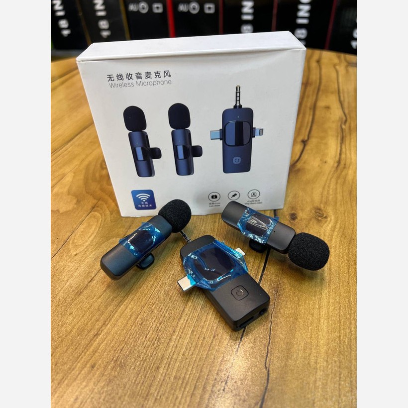 میکروفون یقه ای بیسیم مدل k15 دو کاربر ( مناسب تولید محتوا و استفاده برای موبایل و دوربین های مختلف ...)