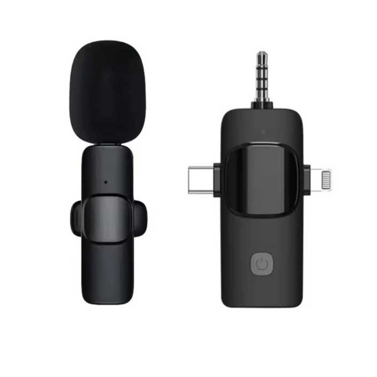 میکروفون یقه ای بیسیم مدل k15 دو کاربر ( مناسب تولید محتوا و استفاده برای موبایل و دوربین های مختلف ...)