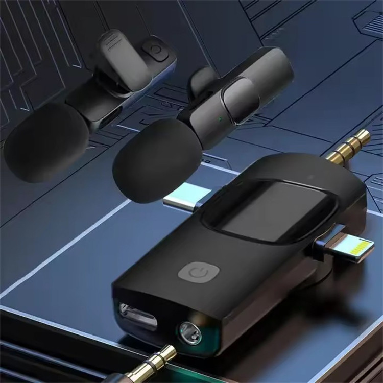 میکروفون یقه ای بیسیم مدل k15 دو کاربر ( مناسب تولید محتوا و استفاده برای موبایل و دوربین های مختلف ...)
