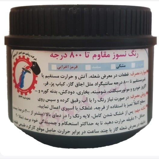 رنگ نسوز مشکی، نقره ای و قرمز اخرایی مات (ارسال رایگان) مناسب اگزوز و انجین، شومینه، بخاری، کباب پز...