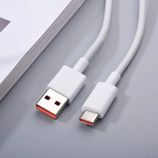 کابل شارژ اورجینال تایپ سی 6 آمپر حک شده فست شارژ و توربو شارژ (ثانیه شمار)،سر سوکت نارنجی،به طول یک متر (تخفیف ویژه)