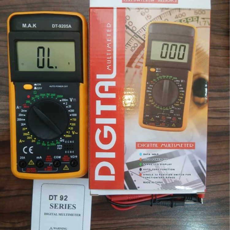 مولتی متر دیجیتالی DT9205A مجهز به خازن سنج