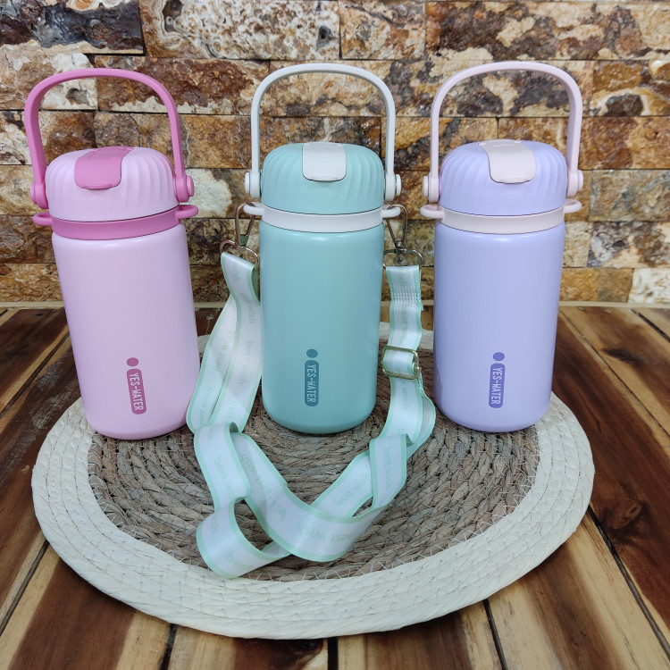 قمقمه استیل دسته دار 600 میل کیفیت عالی برند YES WATER
