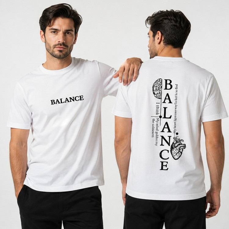 تیشرت مردانه سوپر نخ پنبه مدل balance بالانس تولیدی205