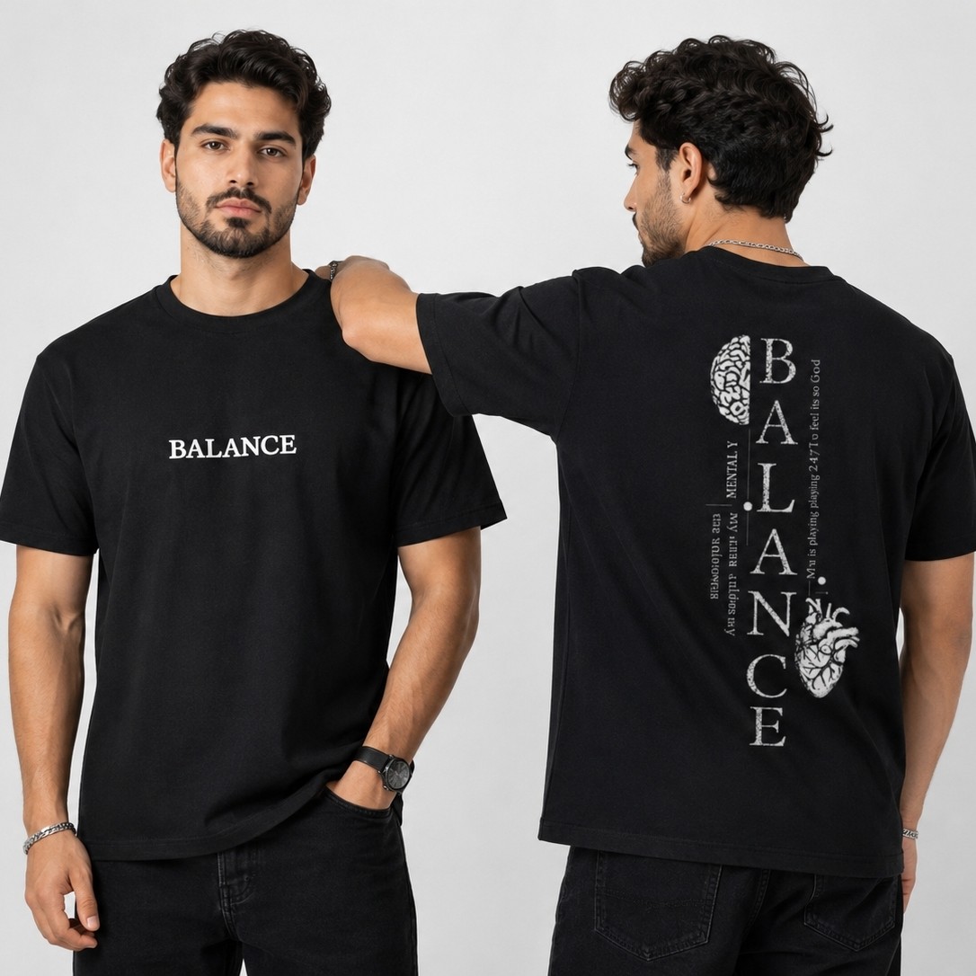 تیشرت مردانه سوپر نخ پنبه مدل balance بالانس تولیدی205