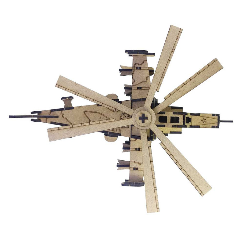 پازل سه بعدی چوبی هلیکوپتر جنگی KA-50 (ماکت)