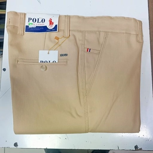 شلوار کتان کلاسیک کشی مردانه POLO تنخور راسته