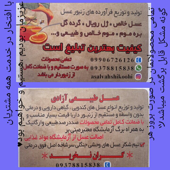 عسل زعفران گلرنگ طبیعی تک گل خوش طعم عطر مستقیم از زنبوردار یک کیلو گرم برداشت 1405 ((پلمپ شده و بهداشتی))