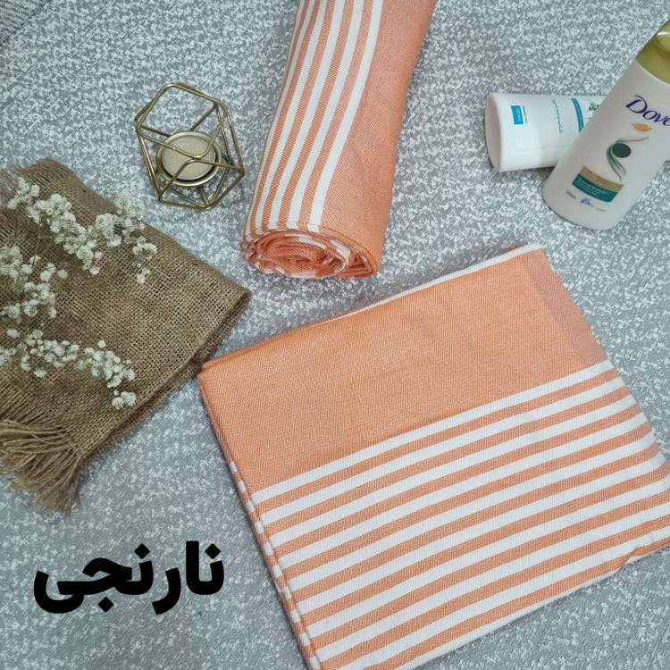 حوله یزدی نخی استخری سایز بزرگ 100 در 180 دور دوز و دارای رنگبندی صد در صد نخی برند رامش
