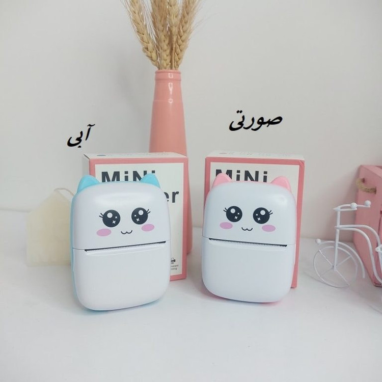 مینی پرینتر حرارتی فانتزی قابل حمل طرح گربه